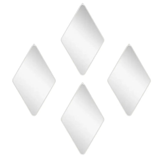 Set 4 Oglinzi Decorative, Naimeed D4608S, Argintiu, 17x1x28 cm