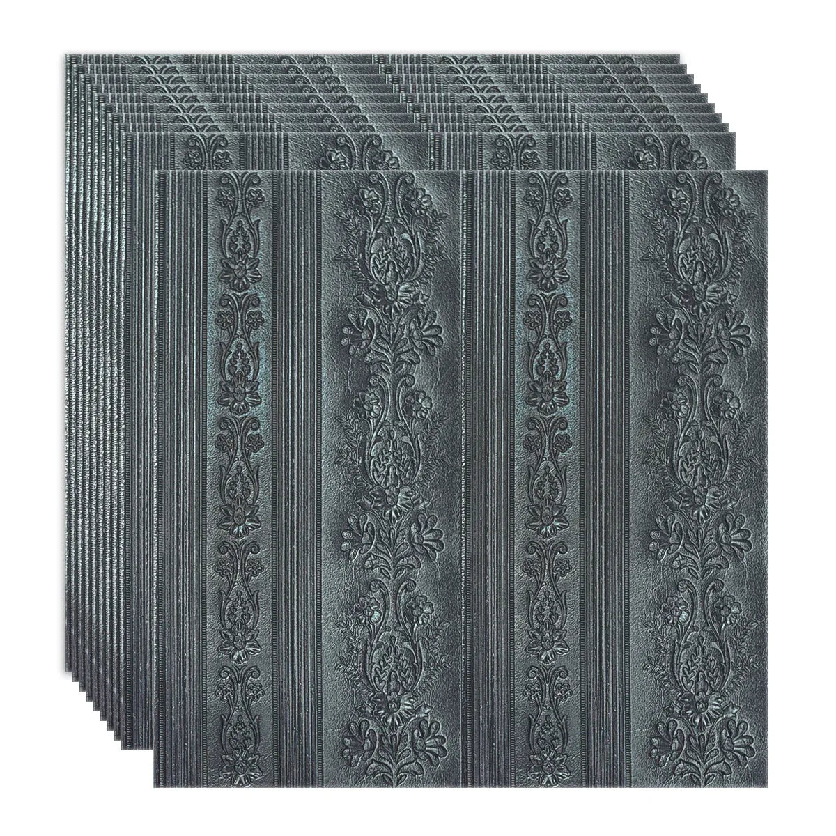 Set 10 x Tapet 3D Autoadeziv, design modern, rezistent la umezeala, usor de curatat, 70x70cm, Naimeed D4710, Negru