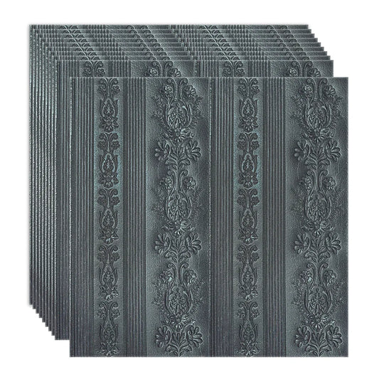 Set 10 x Tapet 3D Autoadeziv, design modern, rezistent la umezeala, usor de curatat, 70x70cm, Naimeed D4710, Negru