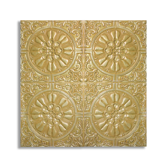 Tapet 3D Autoadeziv, design modern, rezistent la umezeala, usor de curatat, 70x70cm, Naimeed D4713, Auriu