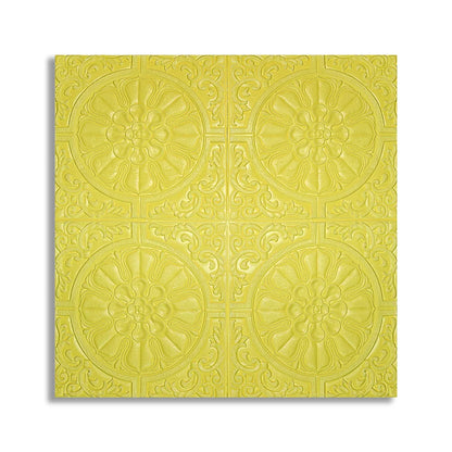 Tapet 3D Autoadeziv, design modern, rezistent la umezeala, usor de curatat, 70x70cm, Naimeed D4714,  Galben