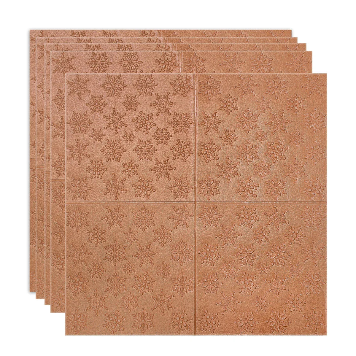 Set 5 x Tapet 3D Autoadeziv, design modern, rezistent la umezeala, usor de curatat, 70x70cm, Naimeed D4720, Maro