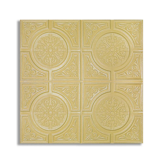 Set 5 x Tapet 3D Autoadeziv, design modern, rezistent la umezeala, usor de curatat, 70x70cm, Naimeed D4723, Galben