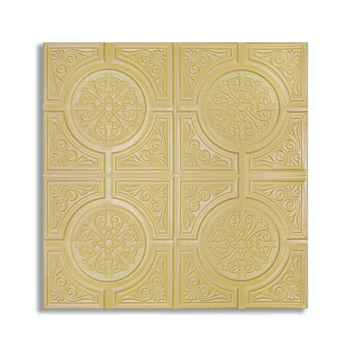 Tapet 3D Autoadeziv, design modern, rezistent la umezeala, usor de curatat, 70x70cm, Naimeed D4723, Galben