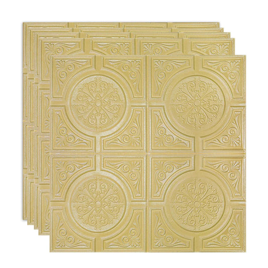 Set 5 x Tapet 3D Autoadeziv, design modern, rezistent la umezeala, usor de curatat, 70x70cm, Naimeed D4723, Galben