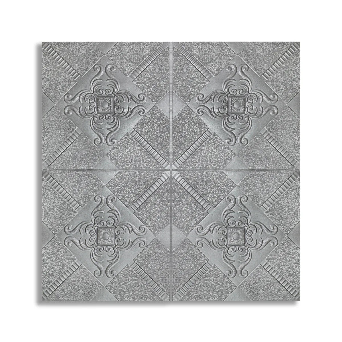 Tapet 3D Autoadeziv, design modern, rezistent la umezeala, usor de curatat, 70x70cm, Naimeed D4727, Argintiu