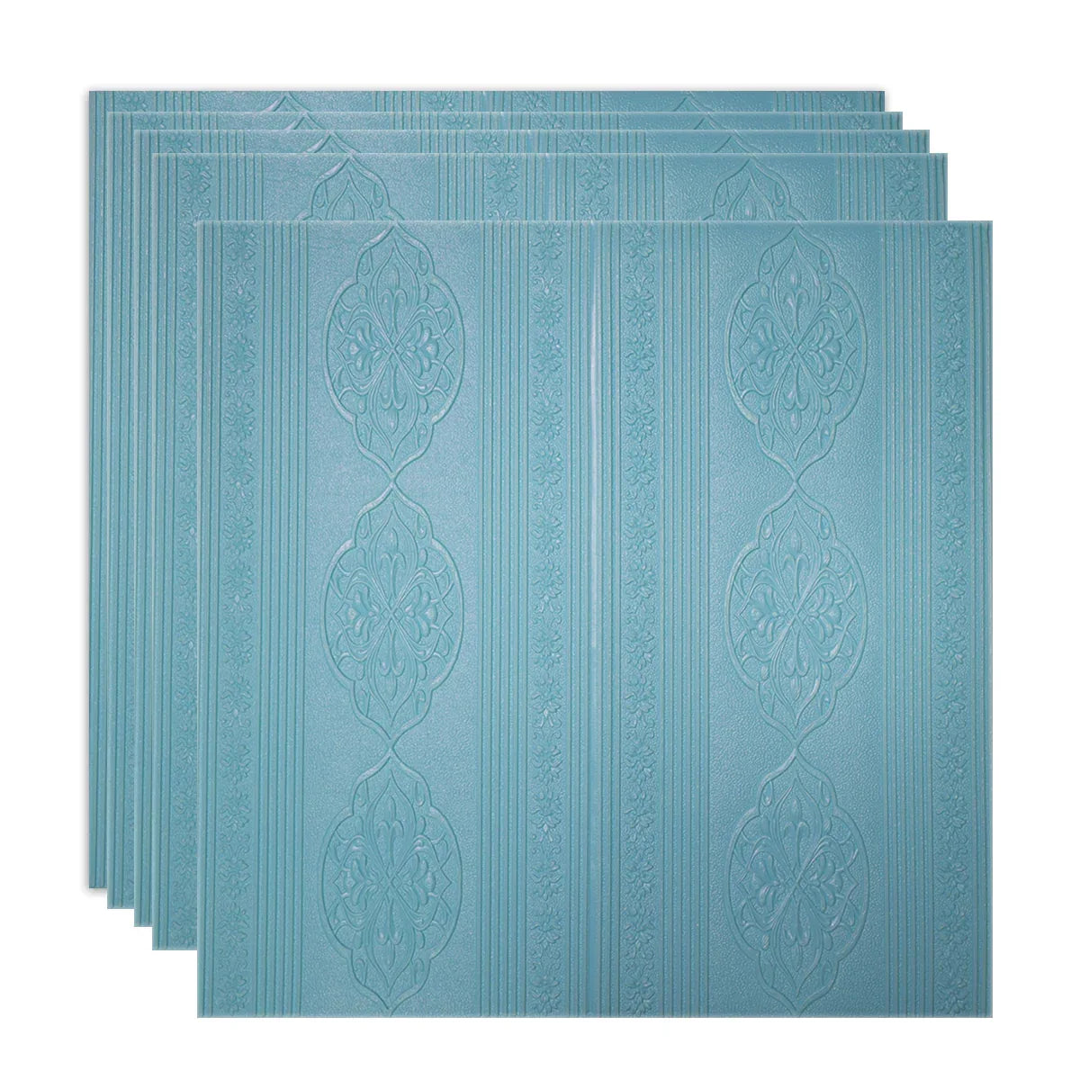 Set 5 x Tapet 3D Autoadeziv, design modern, rezistent la umezeala, usor de curatat, 70x70cm, Naimeed D4732, Albastru