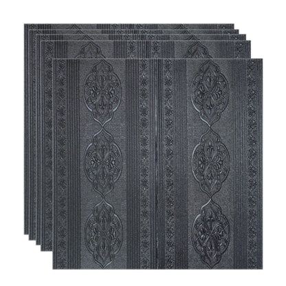 Set 5 x Tapet 3D Autoadeziv, design modern, rezistent la umezeala, usor de curatat, 70x70cm, Naimeed D4734, Negru