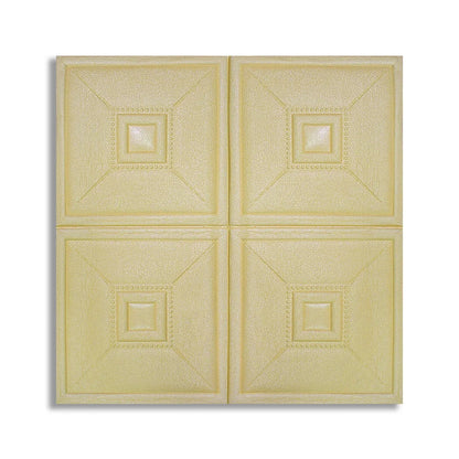 Tapet 3D Autoadeziv, design modern, rezistent la umezeala, usor de curatat, 70x70cm, Naimeed D4736, Galben