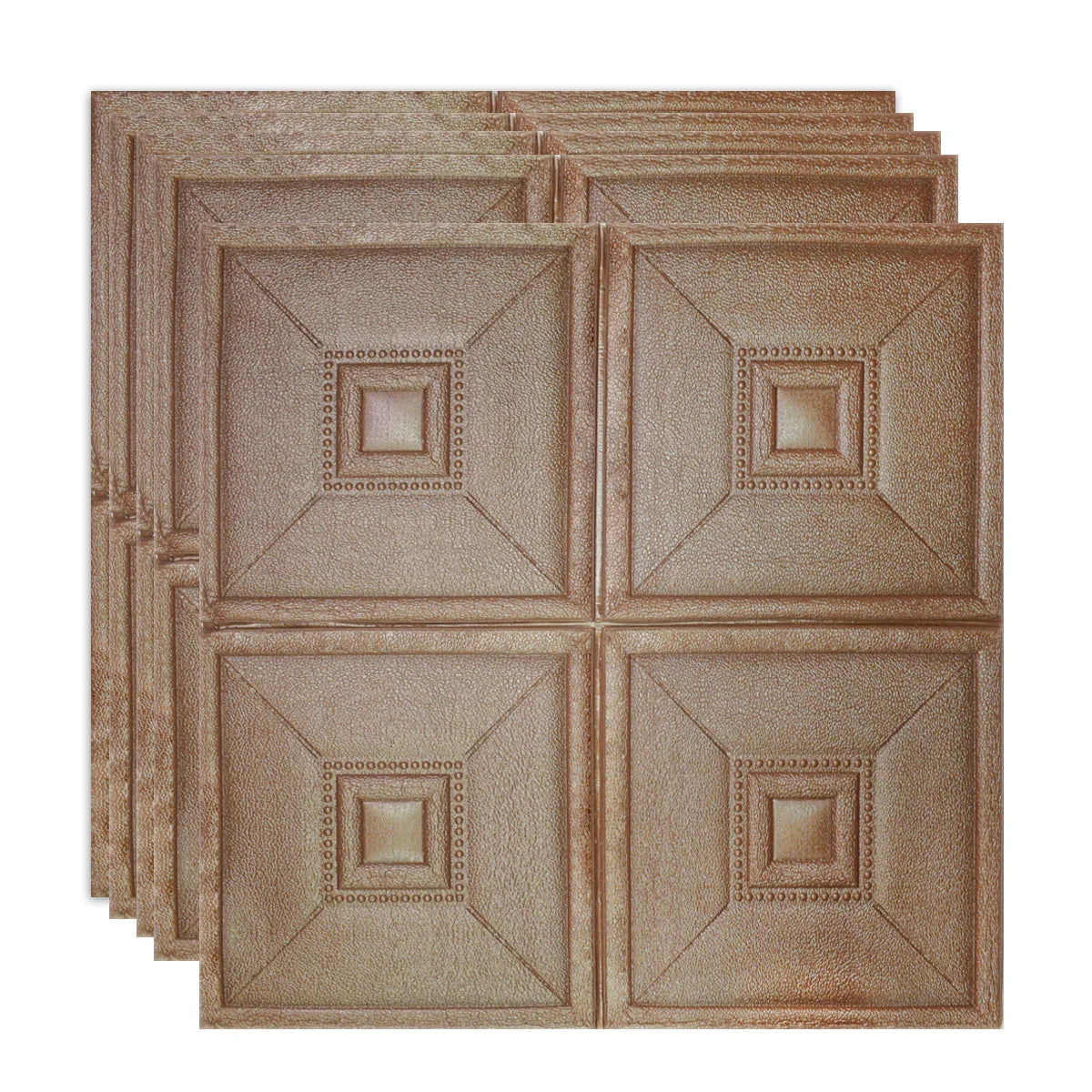 Set 5 x Tapet 3D Autoadeziv, design modern, rezistent la umezeala, usor de curatat, 70x70cm, Naimeed D4738, Bronz