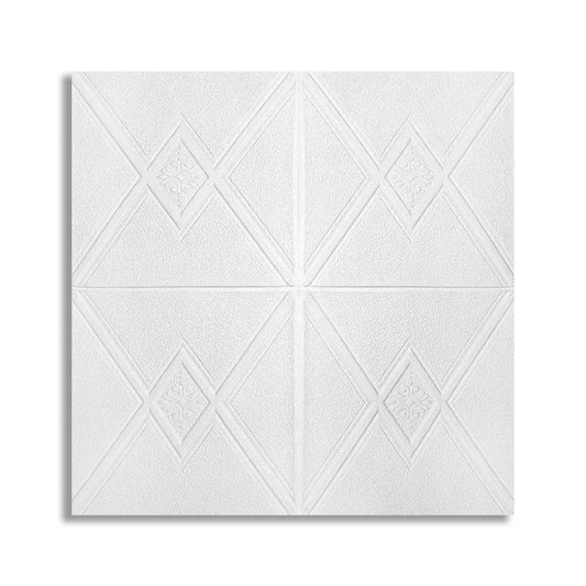 Set 5 x Tapet 3D Autoadeziv, design modern, rezistent la umezeala, usor de curatat, 70x70cm, Naimeed D4741, Alb