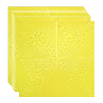 Set 10 x Tapet 3D Autoadeziv, design modern, rezistent la umezeala, usor de curatat, 70x70cm, Naimeed D4742, Galben