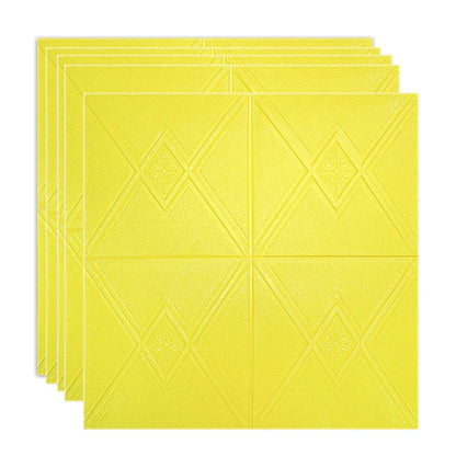 Set 5 x Tapet 3D Autoadeziv, design modern, rezistent la umezeala, usor de curatat, 70x70cm, Naimeed D4742, Galben