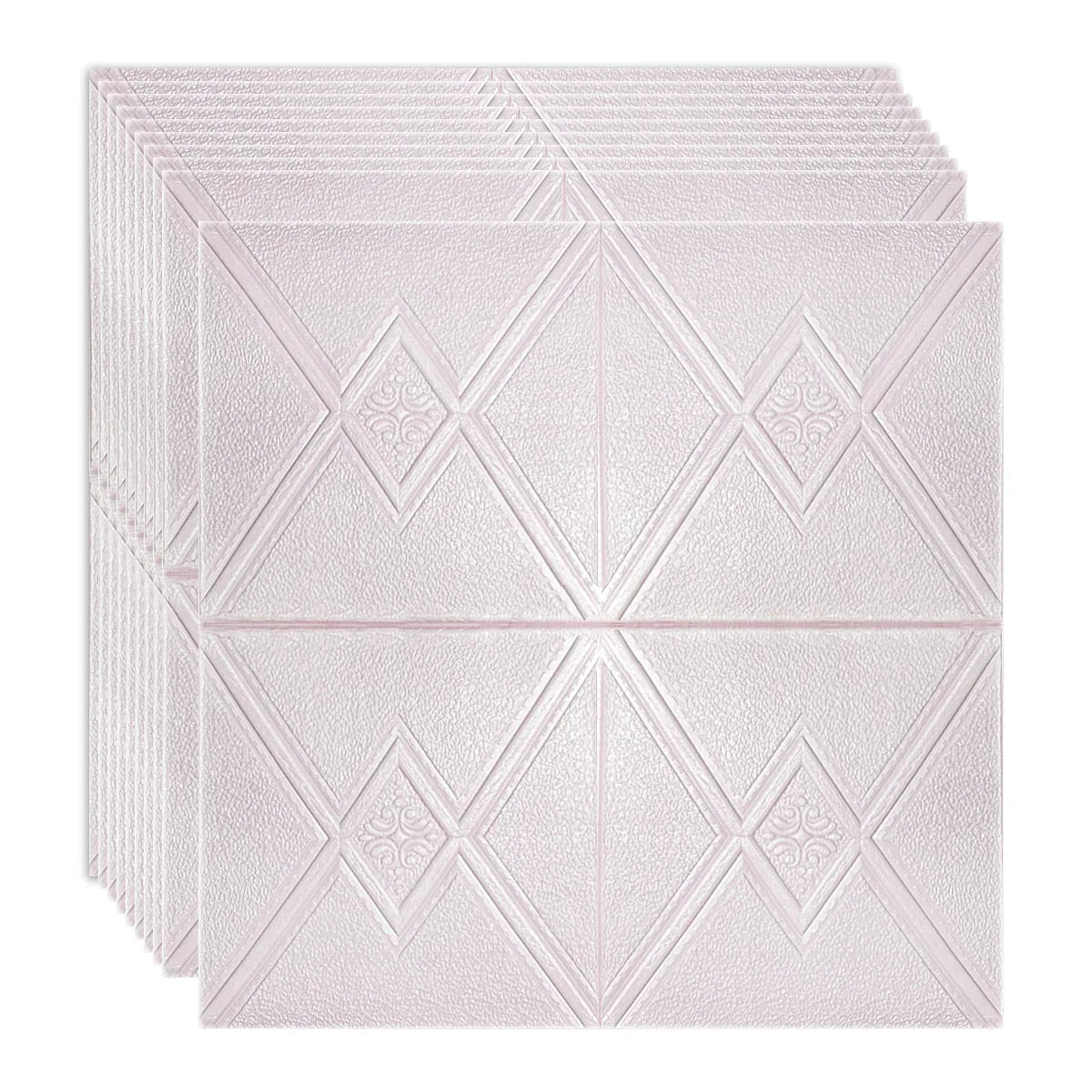 Set 10 x Tapet 3D Autoadeziv, design modern, rezistent la umezeala, usor de curatat, 70x70cm, Naimeed D4743, Roz
