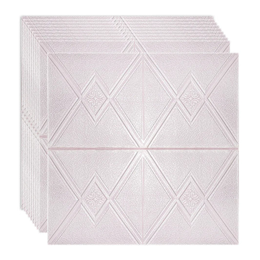 Set 10 x Tapet 3D Autoadeziv, design modern, rezistent la umezeala, usor de curatat, 70x70cm, Naimeed D4743, Roz