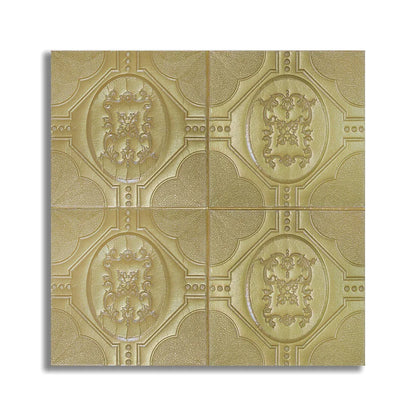 Set 5 x Tapet 3D Autoadeziv, design modern, rezistent la umezeala, usor de curatat, 70x70cm, Naimeed D4748, Auriu