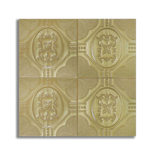 Tapet 3D Autoadeziv, design modern, rezistent la umezeala, usor de curatat, 70x70cm, Naimeed D4748, Auriu