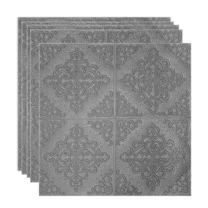 Set 5 x Tapet 3D Autoadeziv, design modern, rezistent la umezeala, usor de curatat, 70x70cm, Naimeed D4752, Argintiu