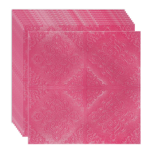 Set 10 x Tapet 3D Autoadeziv, design modern, rezistent la umezeala, usor de curatat, 70x70cm, Naimeed D4755, Roz