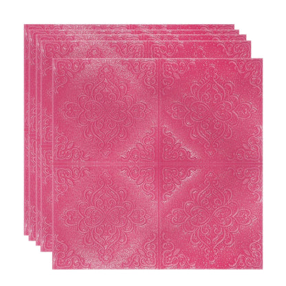Set 5 x Tapet 3D Autoadeziv, design modern, rezistent la umezeala, usor de curatat, 70x70cm, Naimeed D4755, Roz