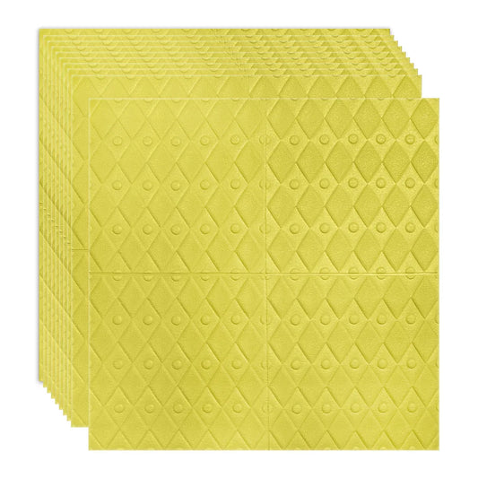 Set 10 x Tapet 3D Autoadeziv, design modern, rezistent la umezeala, usor de curatat, 70x70cm, Naimeed D4757, Galben