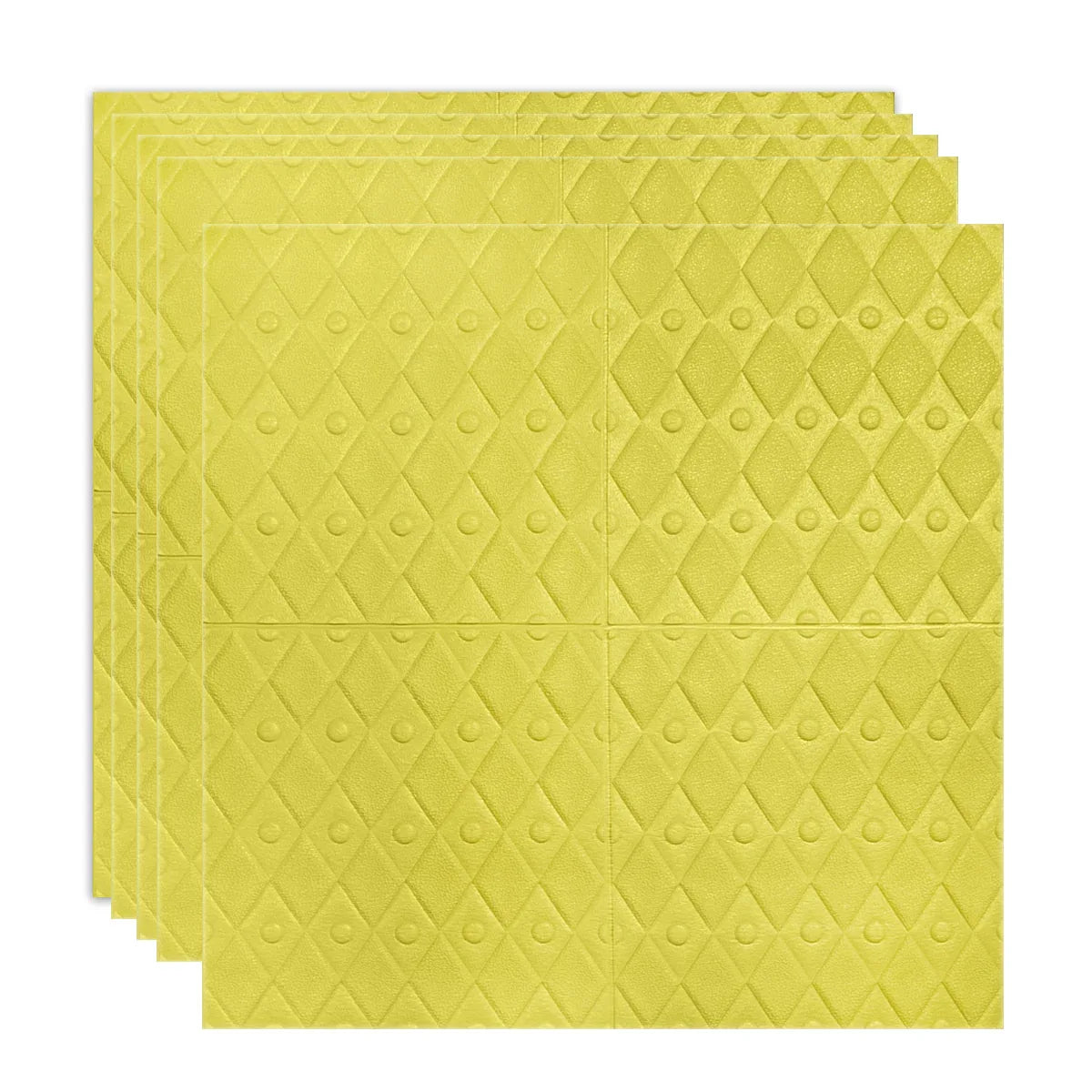 Set 5 x Tapet 3D Autoadeziv, design modern, rezistent la umezeala, usor de curatat, 70x70cm, Naimeed D4757, Galben