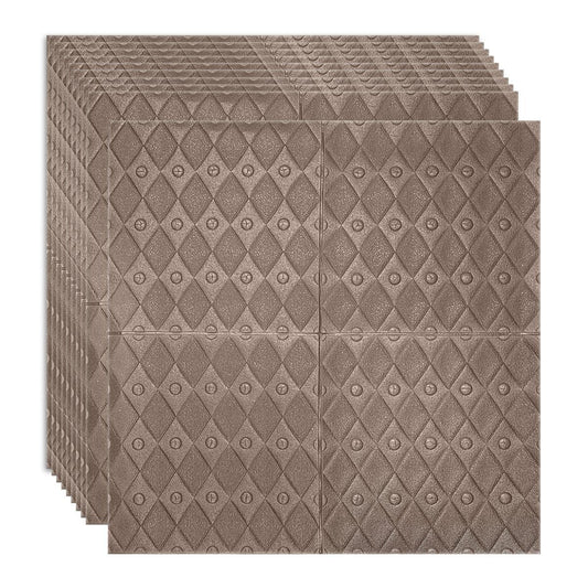 Set 10 x Tapet 3D Autoadeziv, design modern, rezistent la umezeala, usor de curatat, 70x70cm, Naimeed D4758, Bronz