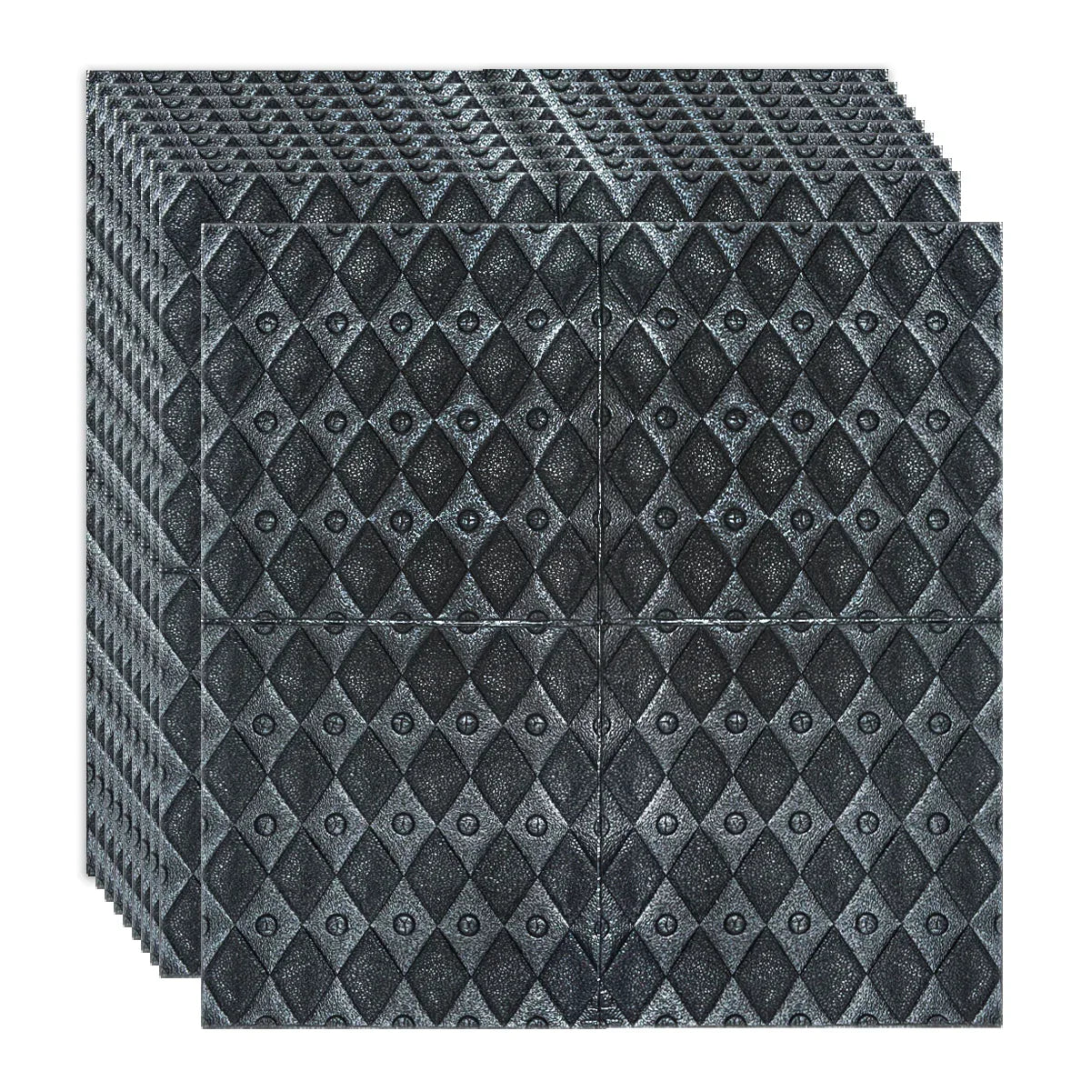 Set 10 x Tapet 3D Autoadeziv, design modern, rezistent la umezeala, usor de curatat, 70x70cm, Naimeed D4759, Negru