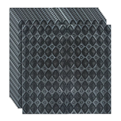 Set 10 x Tapet 3D Autoadeziv, design modern, rezistent la umezeala, usor de curatat, 70x70cm, Naimeed D4759, Negru