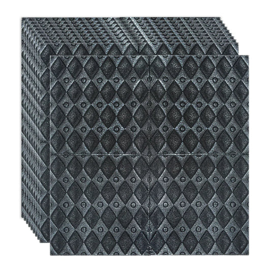Set 10 x Tapet 3D Autoadeziv, design modern, rezistent la umezeala, usor de curatat, 70x70cm, Naimeed D4759, Negru