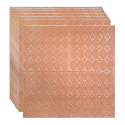 Set 10 x Tapet 3D Autoadeziv, design modern, rezistent la umezeala, usor de curatat, 70x70cm, Naimeed D4760, Maro