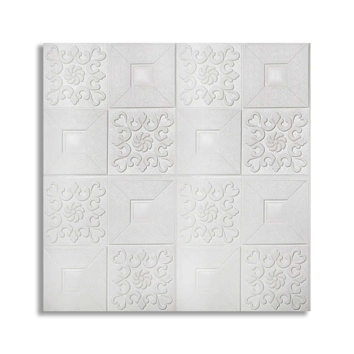 Tapet 3D Autoadeziv, design modern, rezistent la umezeala, usor de curatat, 70x70cm, Naimeed D4761, Alb