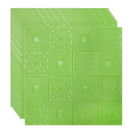 Set 10 x Tapet 3D Autoadeziv, design modern, rezistent la umezeala, usor de curatat, 70x70cm, Naimeed D4762, Verde