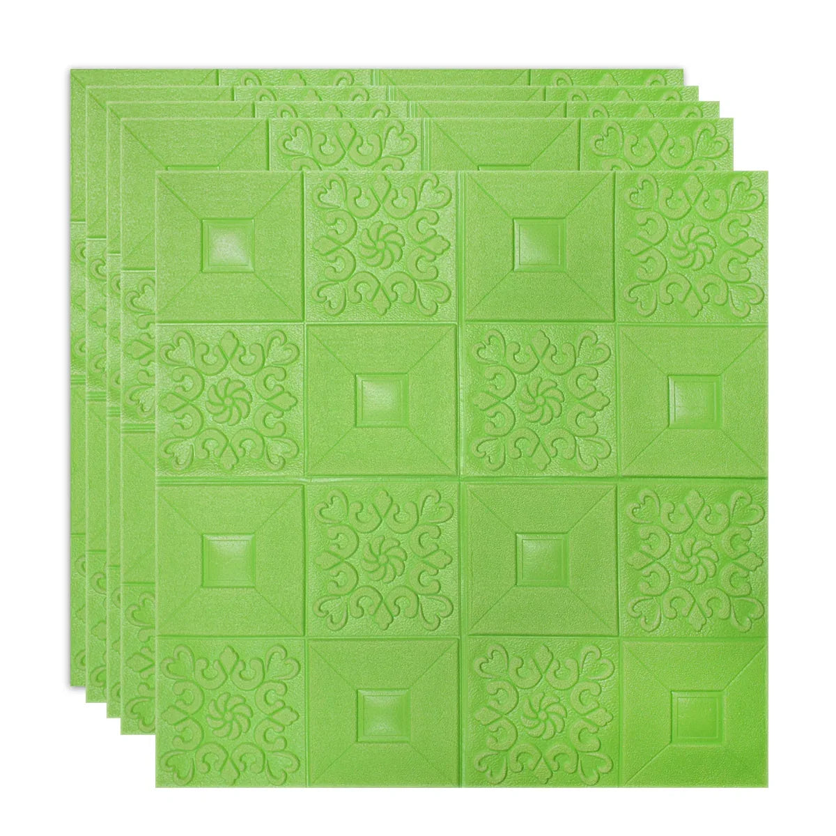Set 5 x Tapet 3D Autoadeziv, design modern, rezistent la umezeala, usor de curatat, 70x70cm, Naimeed D4762, Verde