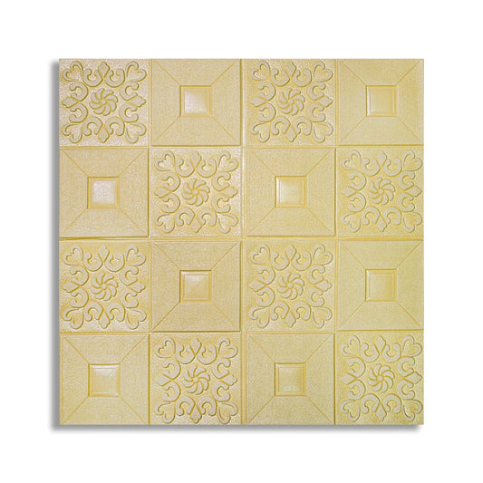 Set 5 x Tapet 3D Autoadeziv, design modern, rezistent la umezeala, usor de curatat, 70x70cm, Naimeed D4764, Galben