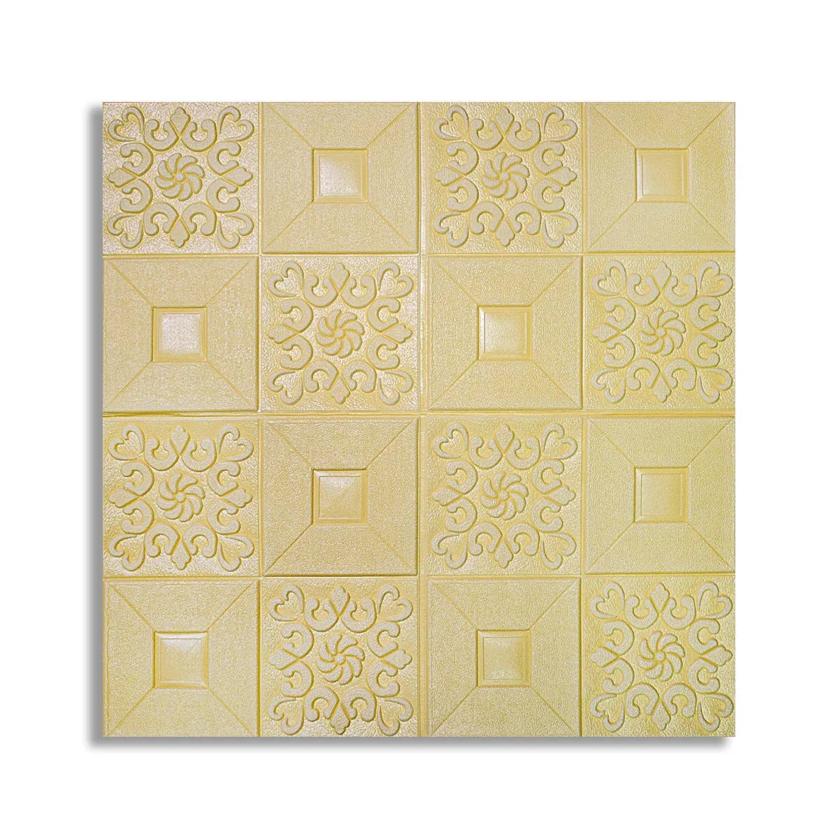 Set 5 x Tapet 3D Autoadeziv, design modern, rezistent la umezeala, usor de curatat, 70x70cm, Naimeed D4764, Galben