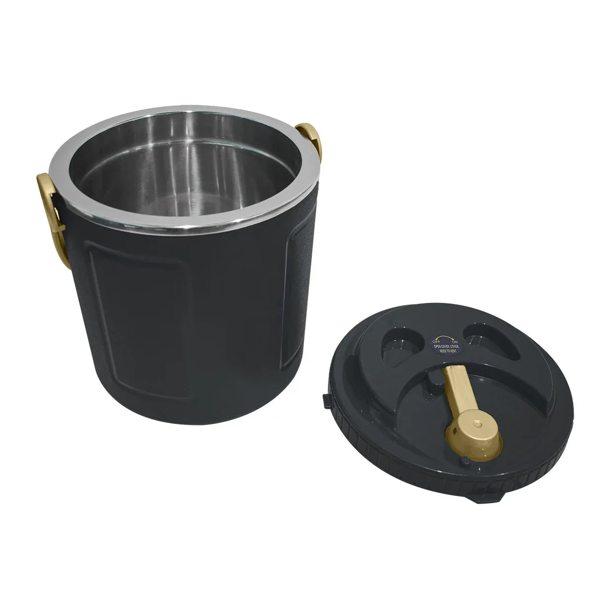 Caserola termica, set 3 piese, cu interior din inox, Naimeed D4803, Negru