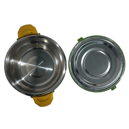 Caserola termica, set 5 piese, cu interior din inox, Naimeed D4818, Negru