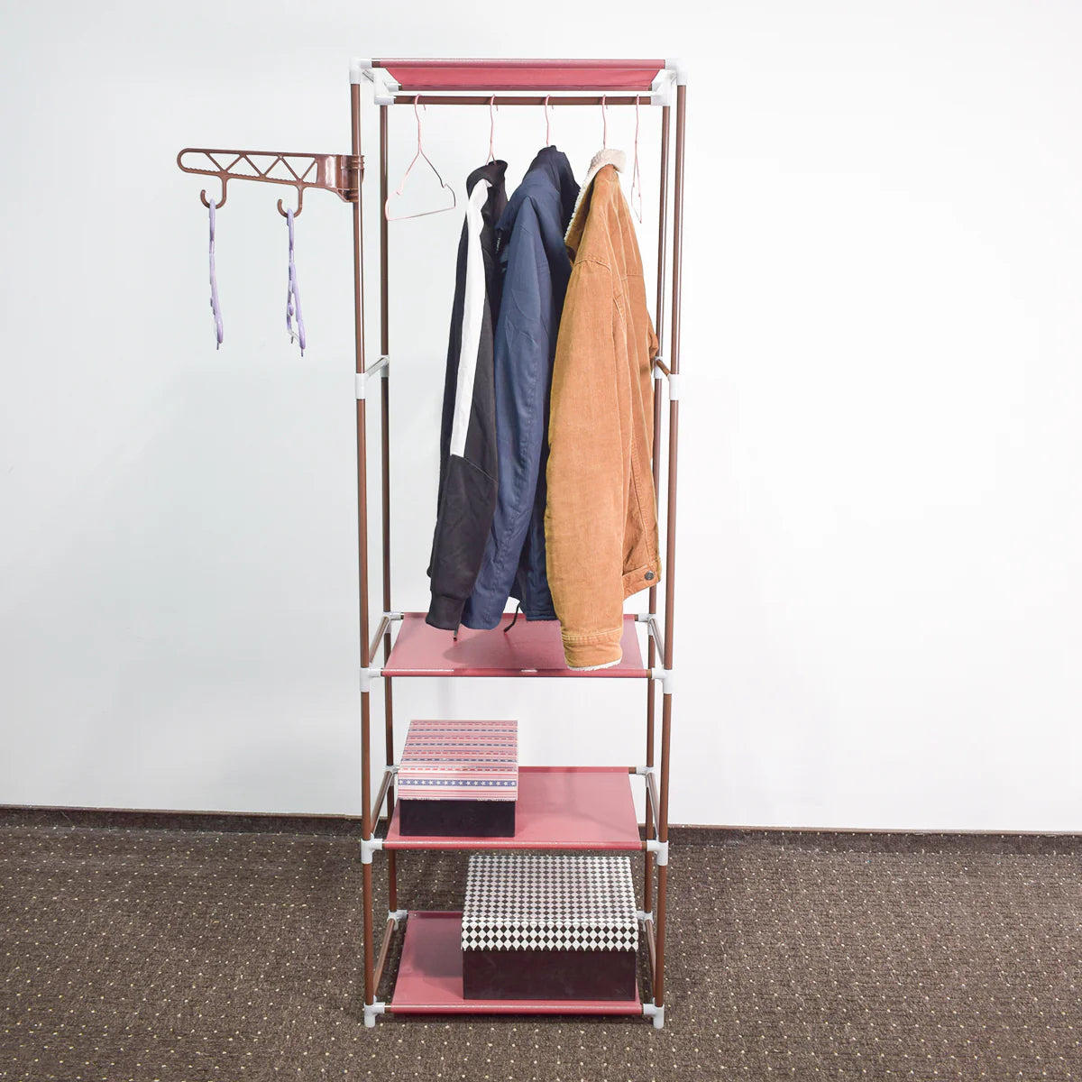 Dulap pentru haine, 3 polite, Naimeed D4832M, Maro