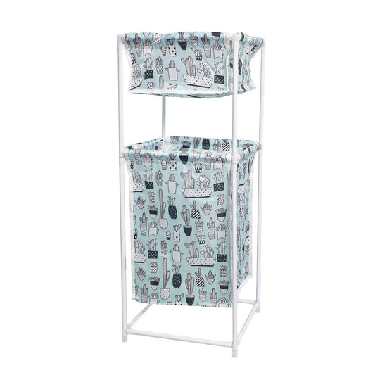 Cos de rufe, material textil, 2 niveluri, Naimeed D4839A, Albastru