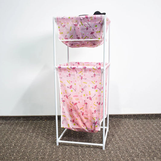 Cos de rufe, material textil, 2 niveluri, Naimeed D4839R, Roz