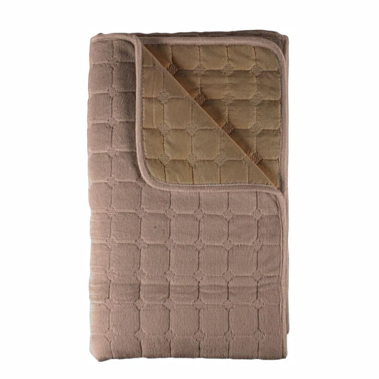 Cuvertura Canapea, Naimeed D4885L, 70x240cm, poliester, pufoasa, matlasata, Maro Inchis