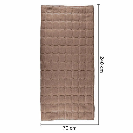 Cuvertura Canapea, Naimeed D4885L, 70x240cm, poliester, pufoasa, matlasata, Maro Inchis