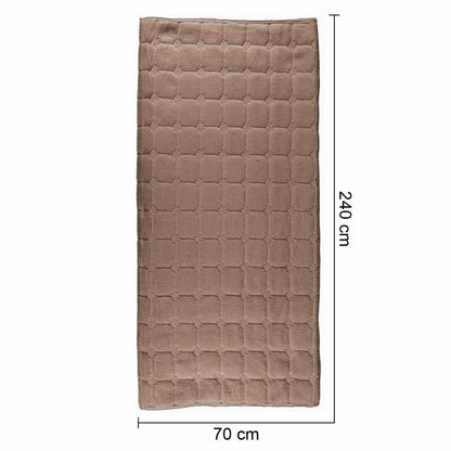 Cuvertura Canapea, Naimeed D4885L, 70x240cm, poliester, pufoasa, matlasata, Maro Inchis