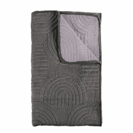 Cuvertura Canapea, Naimeed D4902L, 70x240cm, poliester, pufoasa, matlasata, Gri Inchis