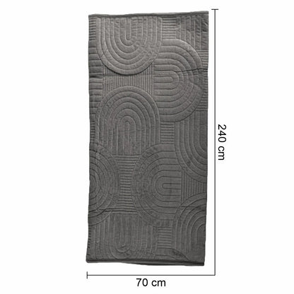 Cuvertura Canapea, Naimeed D4902L, 70x240cm, poliester, pufoasa, matlasata, Gri Inchis