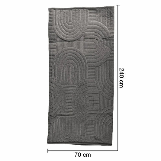 Cuvertura Canapea, Naimeed D4902L, 70x240cm, poliester, pufoasa, matlasata, Gri Inchis