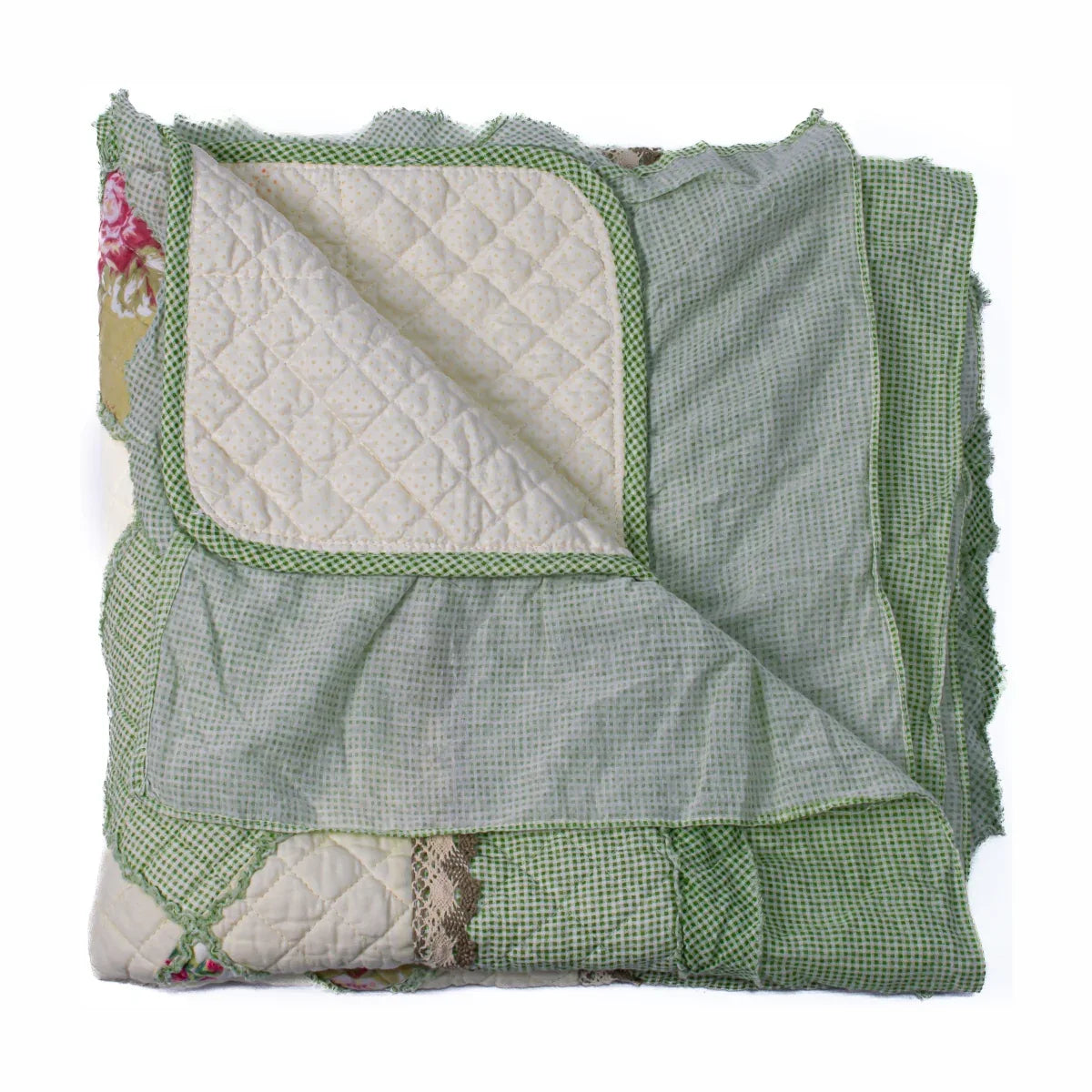 Cuvertura Canapea, Naimeed D4904L, 70x240cm, poliester, pufoasa, matlasata,cu model floral Verde Deschis