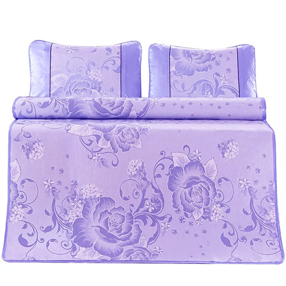 Set lenjerie pat dublu, latime 145cm, Naimeed D4911-Purple, Mov