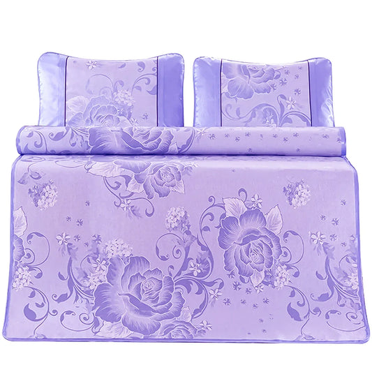 Set lenjerie pat dublu, latime 145cm, Naimeed D4911-Purple, Mov